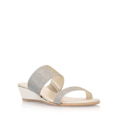 Grey 'Stella' low heel sandal